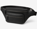 Premium Leather Crossbody Belt Bag – Black | Halliverton