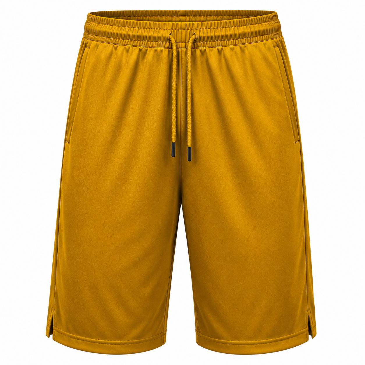 Premium Long Performance Sports Shorts – Dark Mustard | Halliverton
