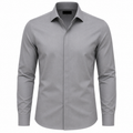 Premium Concealed Placket Dress Shirt – Grey | Halliverton
